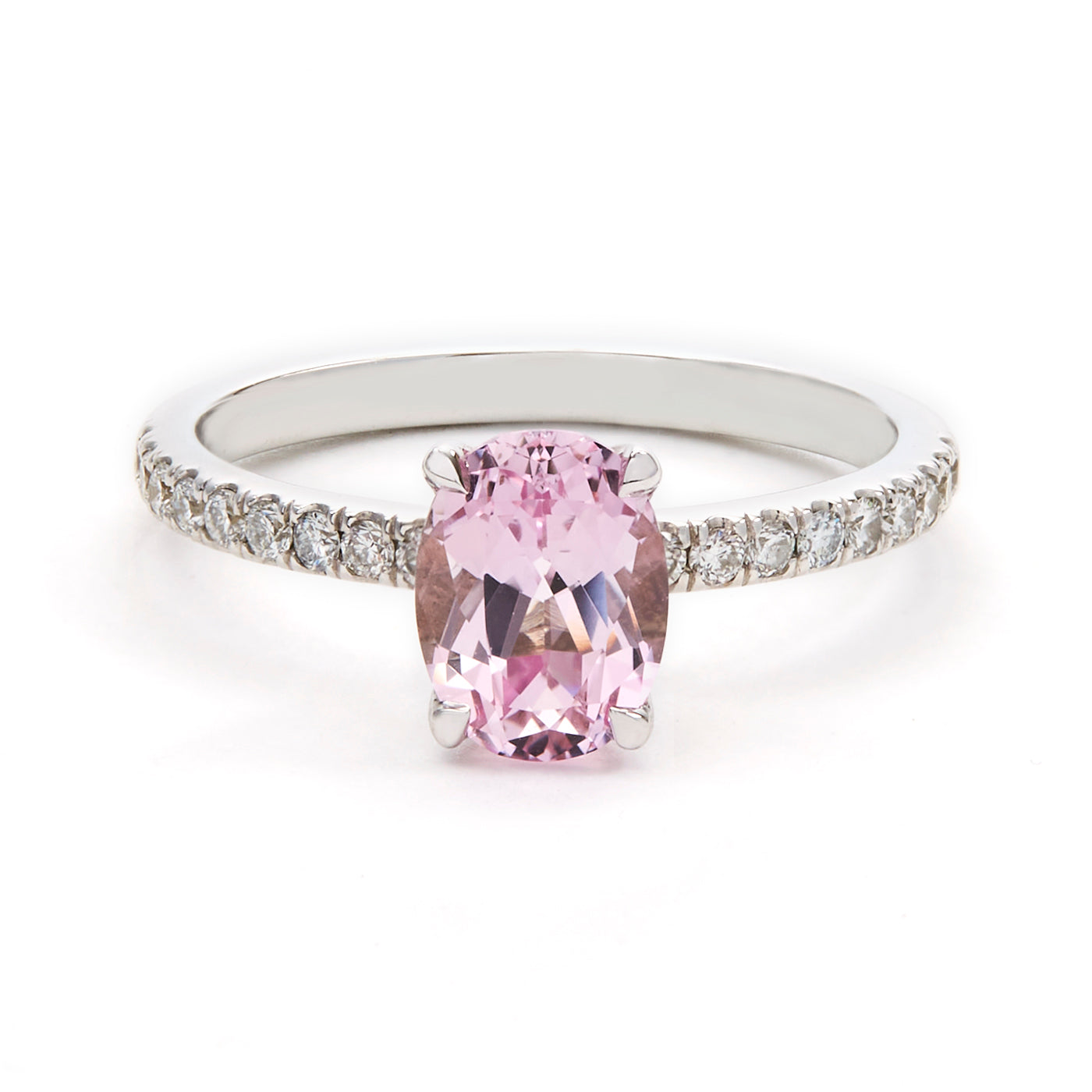 A rare 21.30 carats Type IIa oval-cut fancy light pink diamond and diamond  ring | Alain.R.Truong
